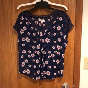 Candies Sheer Navy Blue Blouse